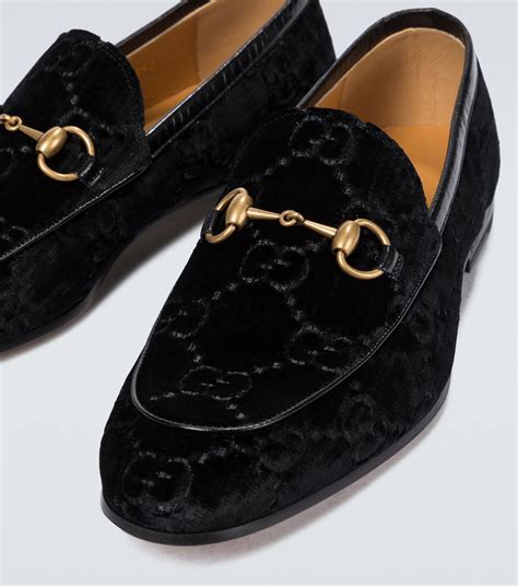 gucci jordaan gg velvet loafer black|Gucci jordaan loafer sale.